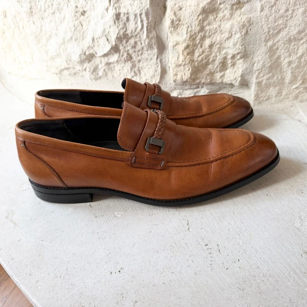 Cole Haan Mens British Tan Leather Venetian Loafers C29040 Size 12 M